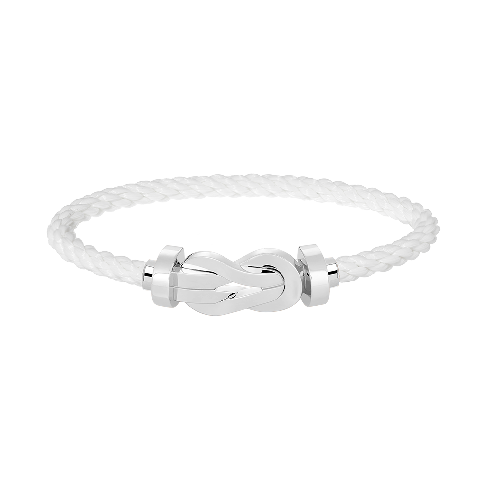 [Novalux]LARGE 8-FIGURE BUCKLE BRACELET - WHITE GOLD