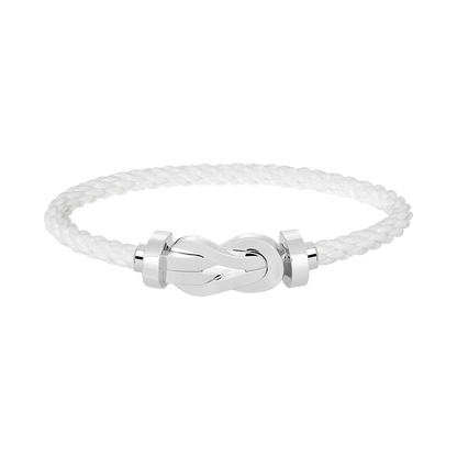 [Novalux]LARGE 8-FIGURE BUCKLE BRACELET - WHITE GOLD