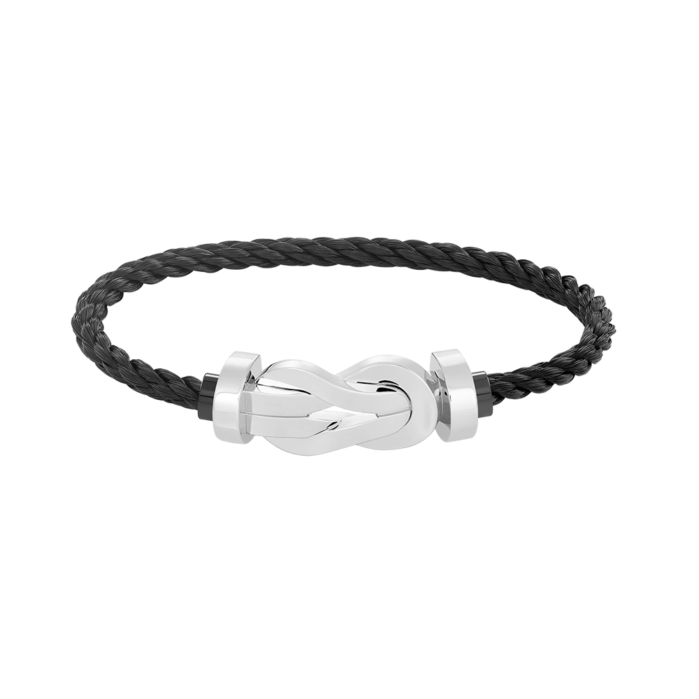 [Novalux]LARGE 8-FIGURE BUCKLE BRACELET - WHITE GOLD