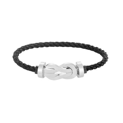 [Novalux]LARGE 8-FIGURE BUCKLE BRACELET - WHITE GOLD