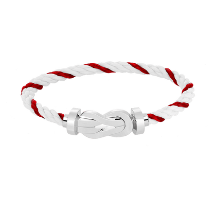 [Novalux]LARGE 8-FIGURE BUCKLE BRACELET - WHITE GOLD