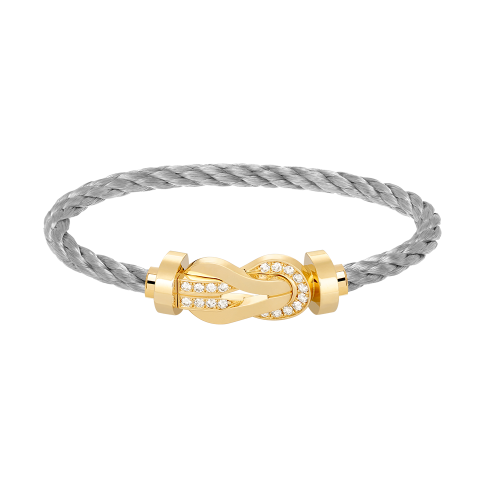 [Novalux]LARGE 8-FIGURE BUCKLE HALF DIAMOND BRACELET - GOLD