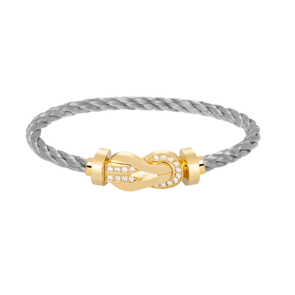 [Novalux]LARGE 8-FIGURE BUCKLE HALF DIAMOND BRACELET - GOLD