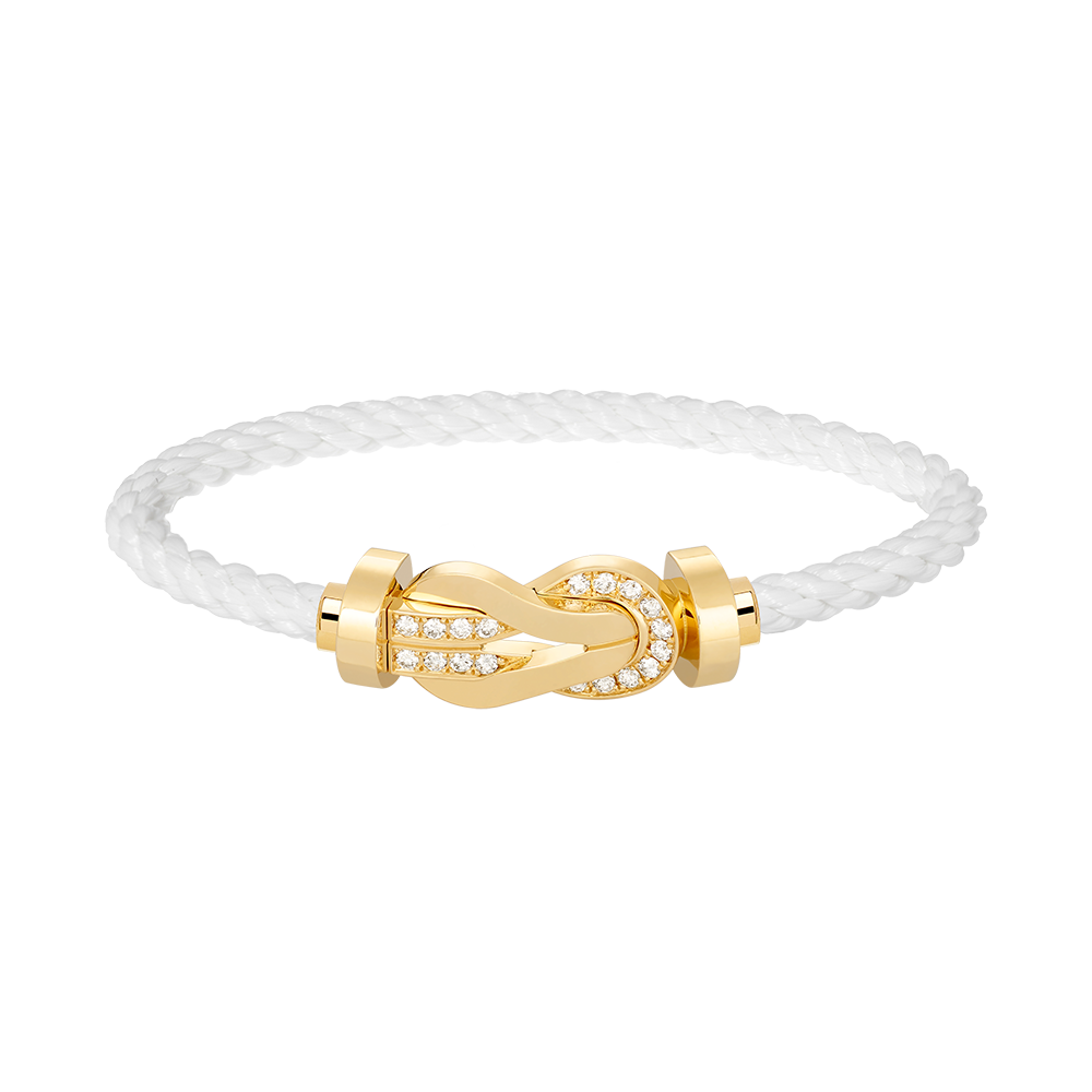 [Novalux]LARGE 8-FIGURE BUCKLE HALF DIAMOND BRACELET - GOLD