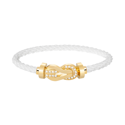 [Novalux]LARGE 8-FIGURE BUCKLE HALF DIAMOND BRACELET - GOLD