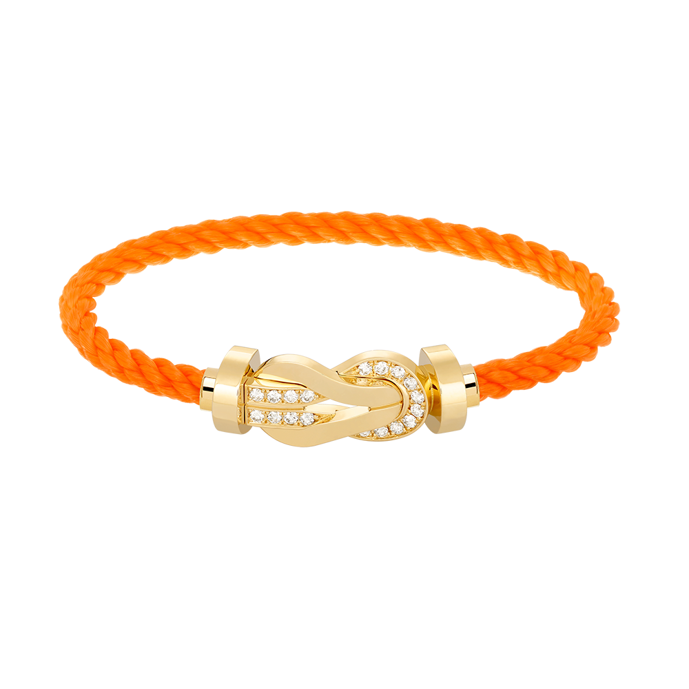 [Novalux]LARGE 8-FIGURE BUCKLE HALF DIAMOND BRACELET - GOLD