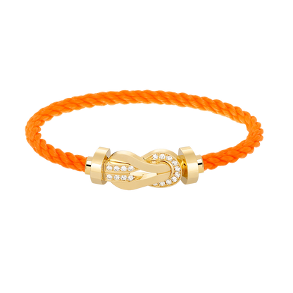 [Novalux]LARGE 8-FIGURE BUCKLE HALF DIAMOND BRACELET - GOLD
