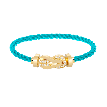 [Novalux]LARGE 8-FIGURE BUCKLE HALF DIAMOND BRACELET - GOLD