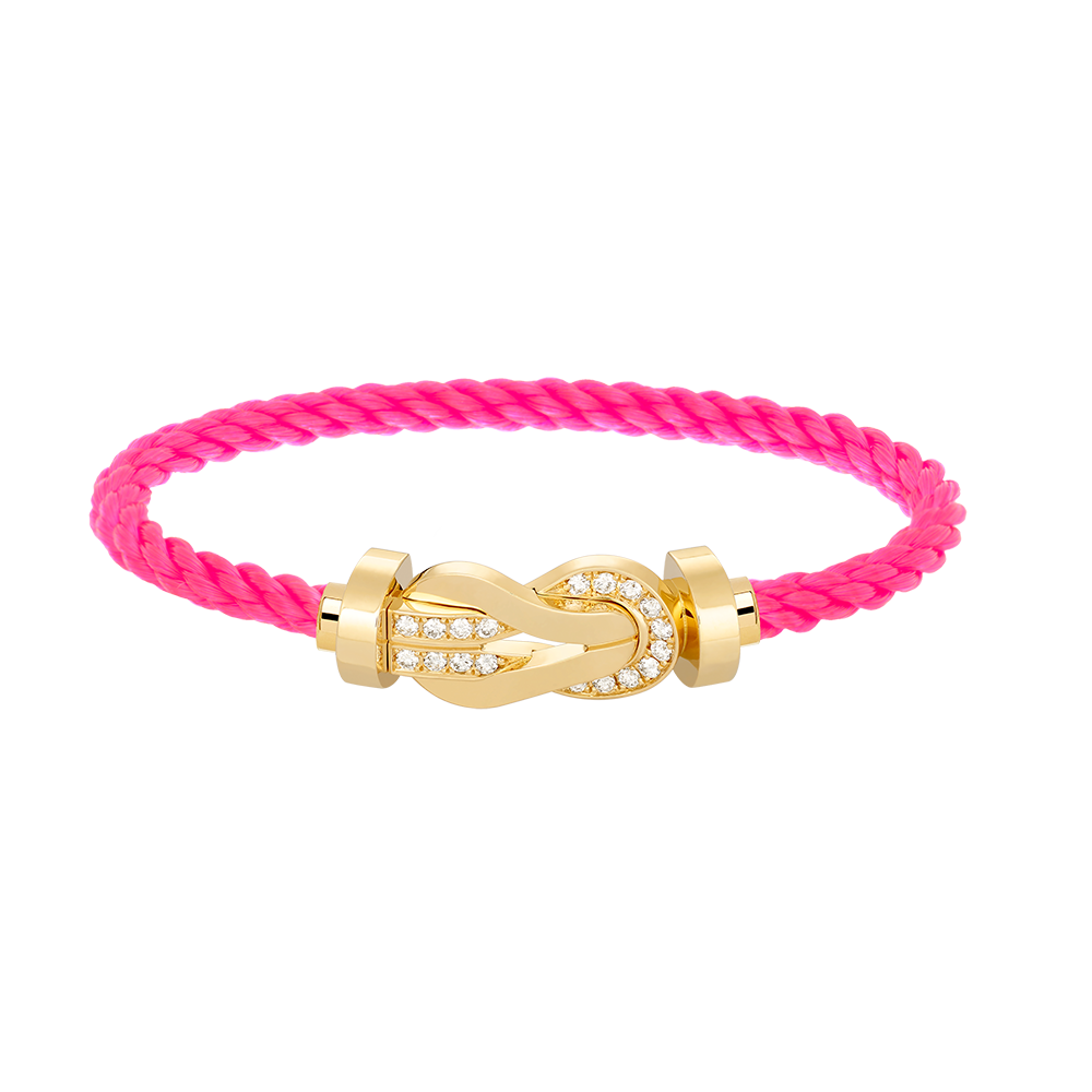 [Novalux]LARGE 8-FIGURE BUCKLE HALF DIAMOND BRACELET - GOLD