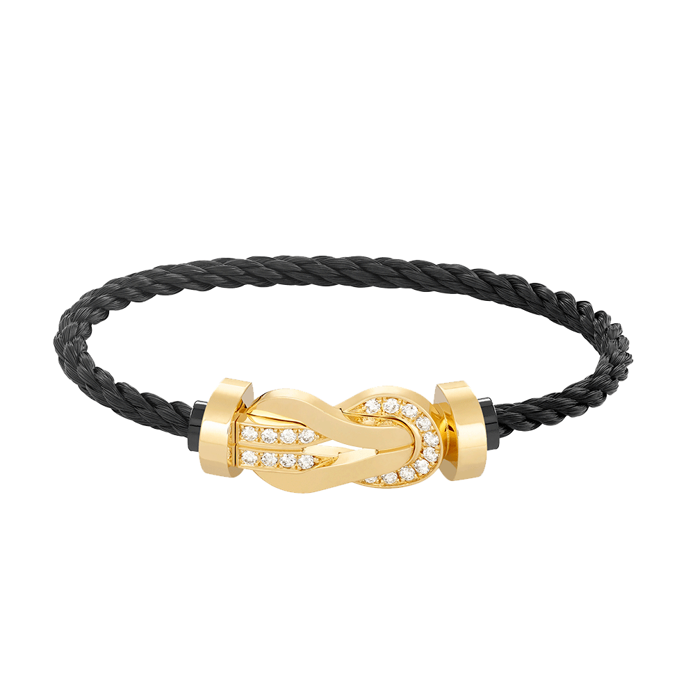 [Novalux]LARGE 8-FIGURE BUCKLE HALF DIAMOND BRACELET - GOLD