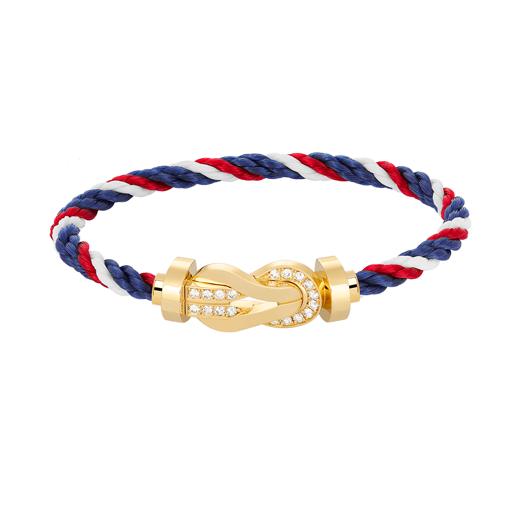 [Novalux]LARGE 8-FIGURE BUCKLE HALF DIAMOND BRACELET - GOLD