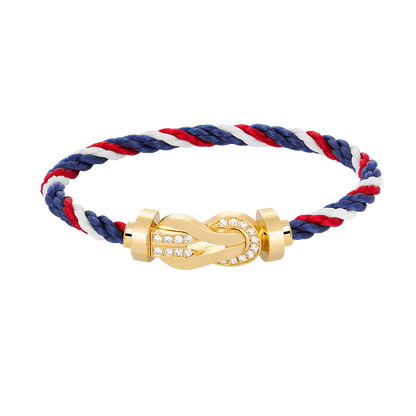 [Novalux]LARGE 8-FIGURE BUCKLE HALF DIAMOND BRACELET - GOLD