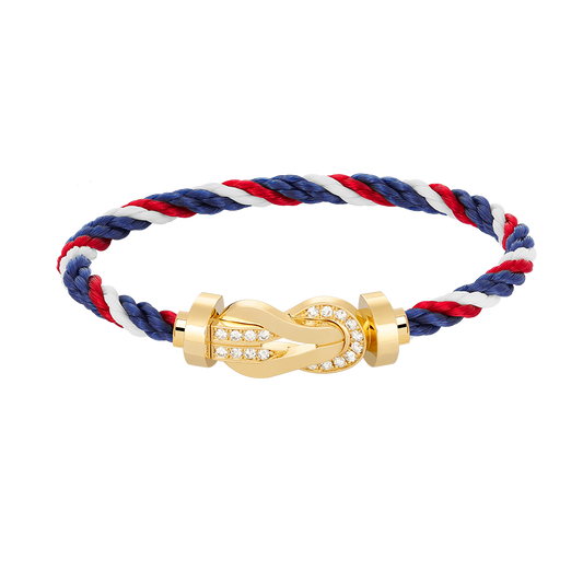 [Novalux]LARGE 8-FIGURE BUCKLE HALF DIAMOND BRACELET - GOLD