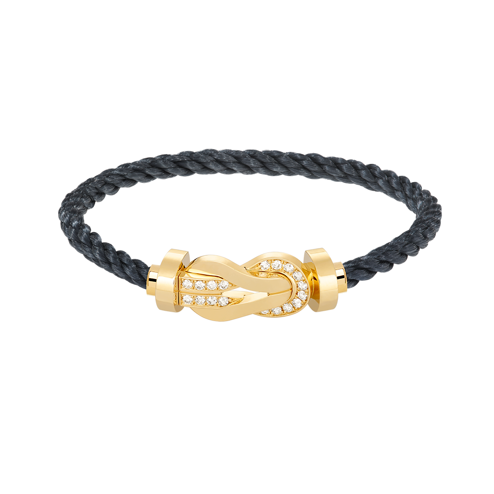 [Novalux]LARGE 8-FIGURE BUCKLE HALF DIAMOND BRACELET - GOLD