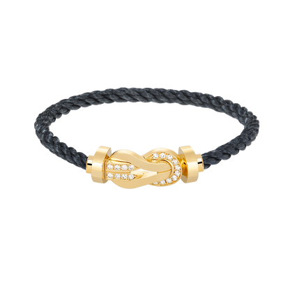 [Novalux]LARGE 8-FIGURE BUCKLE HALF DIAMOND BRACELET - GOLD