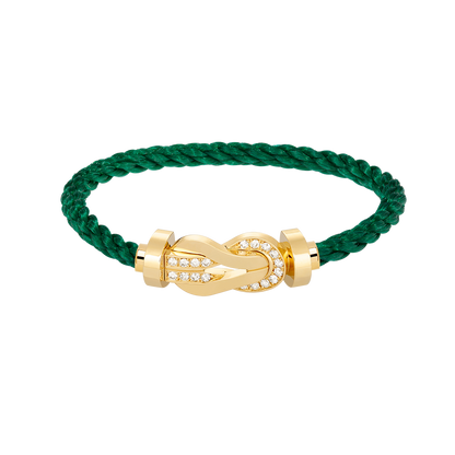 [Novalux]LARGE 8-FIGURE BUCKLE HALF DIAMOND BRACELET - GOLD