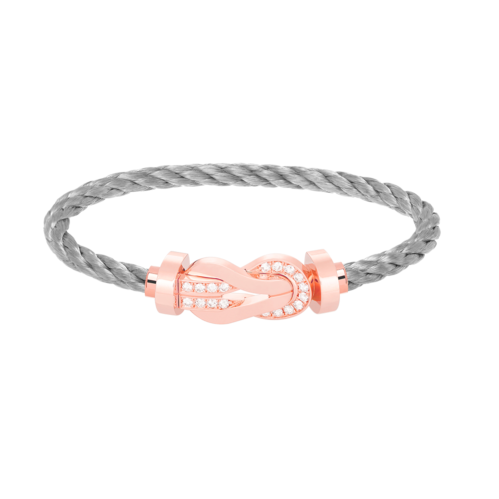 [Novalux]LARGE 8-FIGURE BUCKLE HALF DIAMOND BRACELET - ROSE GOLD