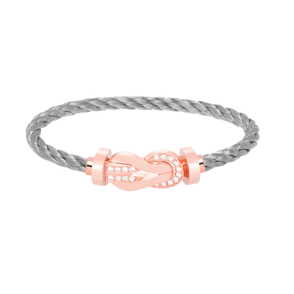 [Novalux]LARGE 8-FIGURE BUCKLE HALF DIAMOND BRACELET - ROSE GOLD