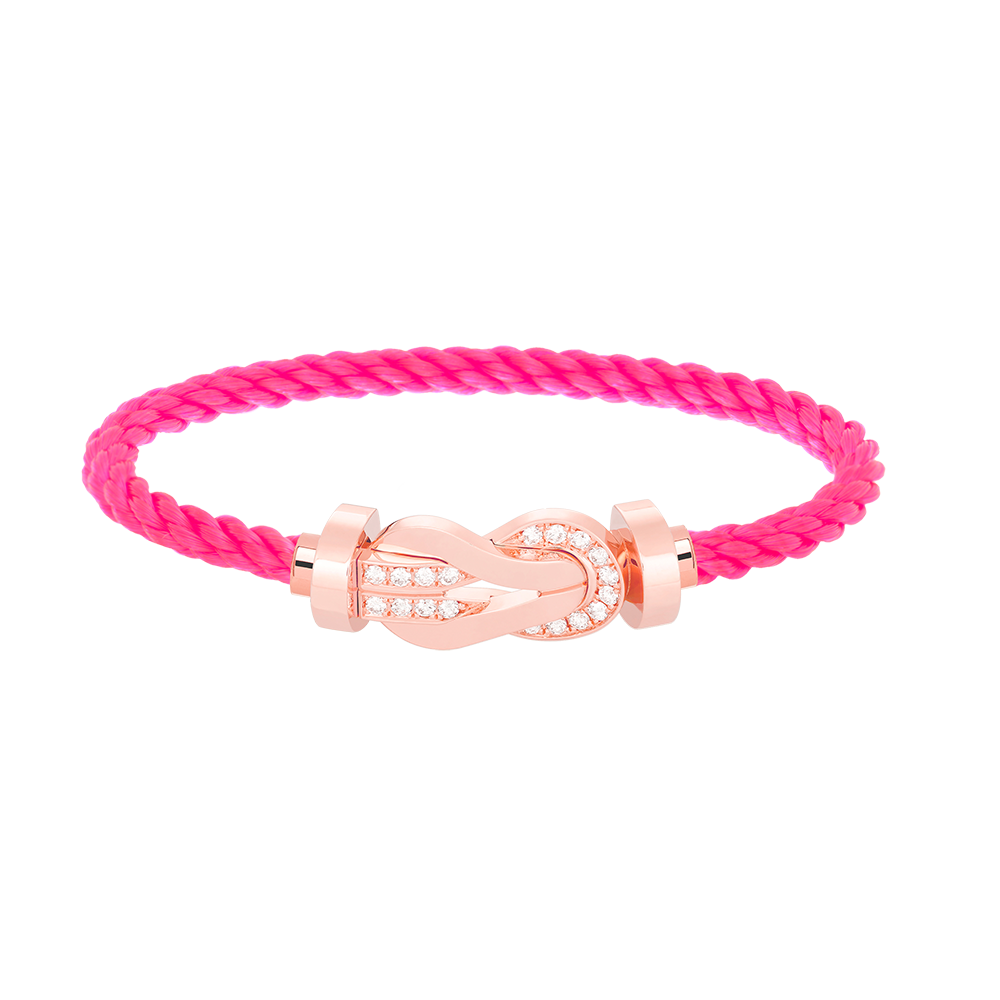 [Novalux]LARGE 8-FIGURE BUCKLE HALF DIAMOND BRACELET - ROSE GOLD