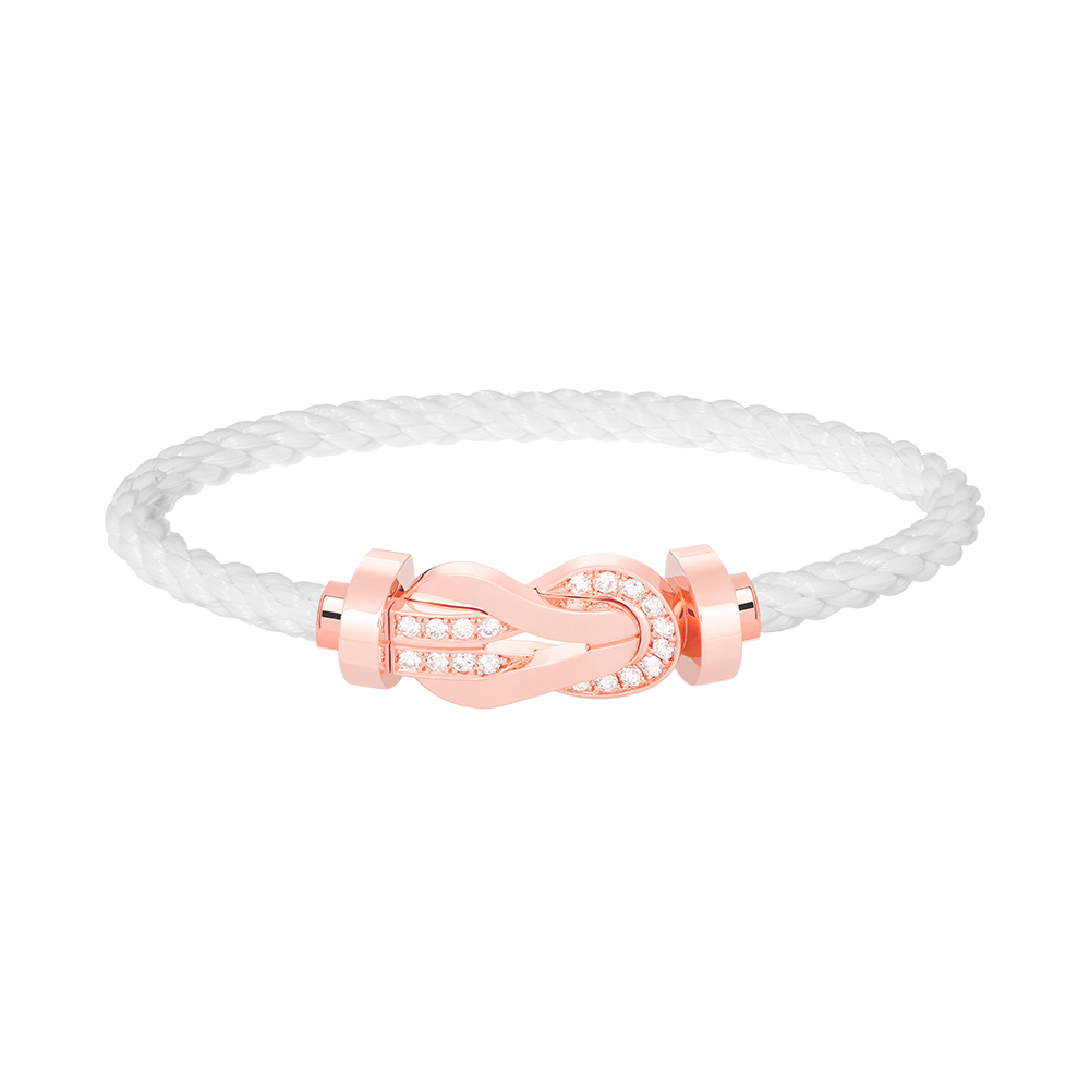 [Novalux]LARGE 8-FIGURE BUCKLE HALF DIAMOND BRACELET - ROSE GOLD