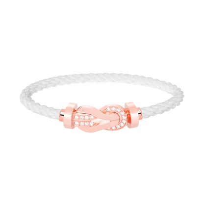[Novalux]LARGE 8-FIGURE BUCKLE HALF DIAMOND BRACELET - ROSE GOLD