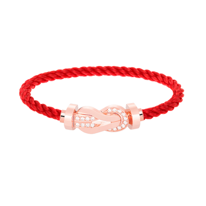 [Novalux]LARGE 8-FIGURE BUCKLE HALF DIAMOND BRACELET - ROSE GOLD
