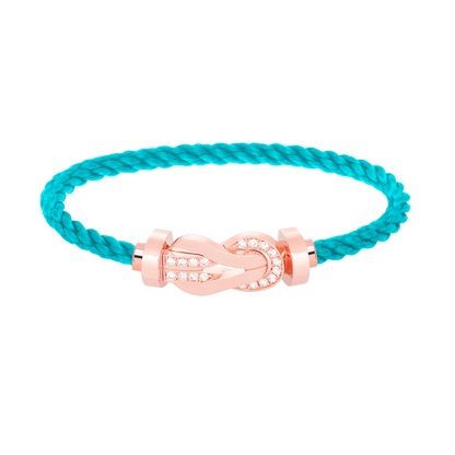 [Novalux]LARGE 8-FIGURE BUCKLE HALF DIAMOND BRACELET - ROSE GOLD