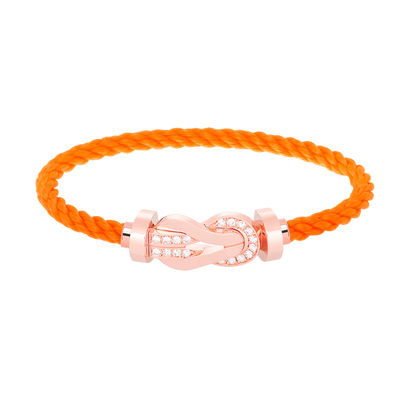[Novalux]LARGE 8-FIGURE BUCKLE HALF DIAMOND BRACELET - ROSE GOLD