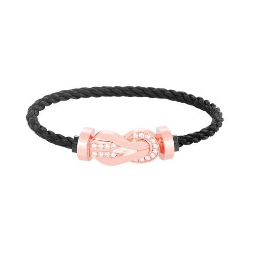 [Novalux]LARGE 8-FIGURE BUCKLE HALF DIAMOND BRACELET - ROSE GOLD