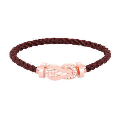 [Novalux]LARGE 8-FIGURE BUCKLE HALF DIAMOND BRACELET - ROSE GOLD