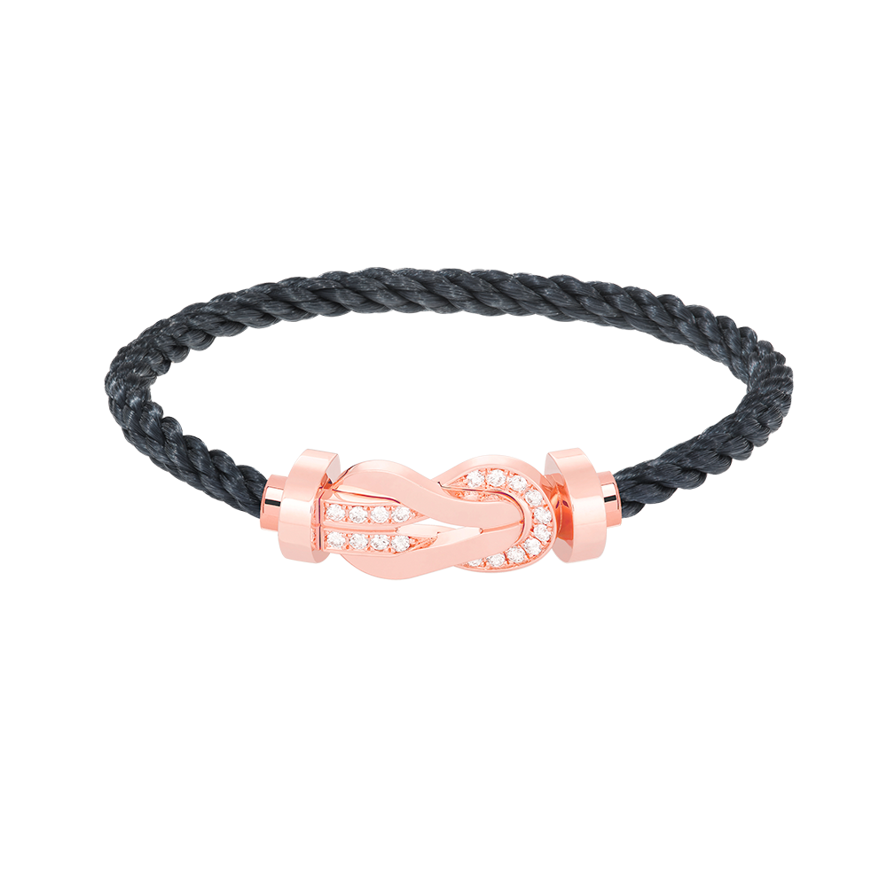[Novalux]LARGE 8-FIGURE BUCKLE HALF DIAMOND BRACELET - ROSE GOLD