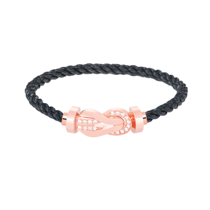 [Novalux]LARGE 8-FIGURE BUCKLE HALF DIAMOND BRACELET - ROSE GOLD
