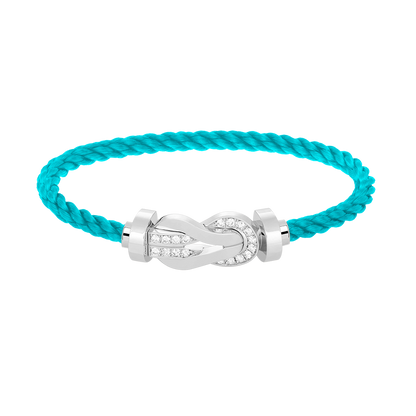 [Novalux]LARGE 8-FIGURE BUCKLE HALF DIAMOND BRACELET - WHITE GOLD