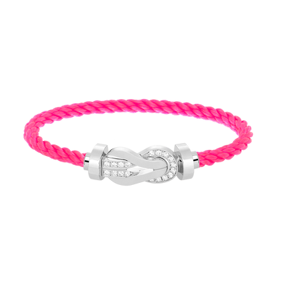 [Novalux]LARGE 8-FIGURE BUCKLE HALF DIAMOND BRACELET - WHITE GOLD
