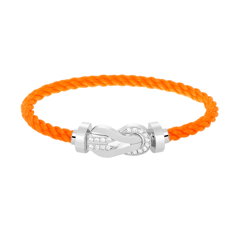 [Novalux]LARGE 8-FIGURE BUCKLE HALF DIAMOND BRACELET - WHITE GOLD