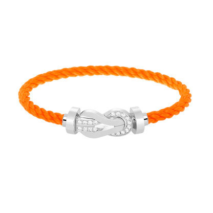 [Novalux]LARGE 8-FIGURE BUCKLE HALF DIAMOND BRACELET - WHITE GOLD
