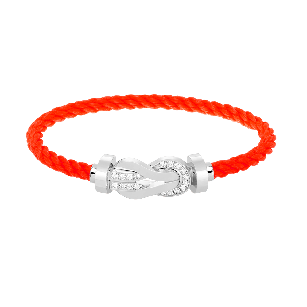 [Novalux]LARGE 8-FIGURE BUCKLE HALF DIAMOND BRACELET - WHITE GOLD