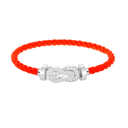 [Novalux]LARGE 8-FIGURE BUCKLE HALF DIAMOND BRACELET - WHITE GOLD