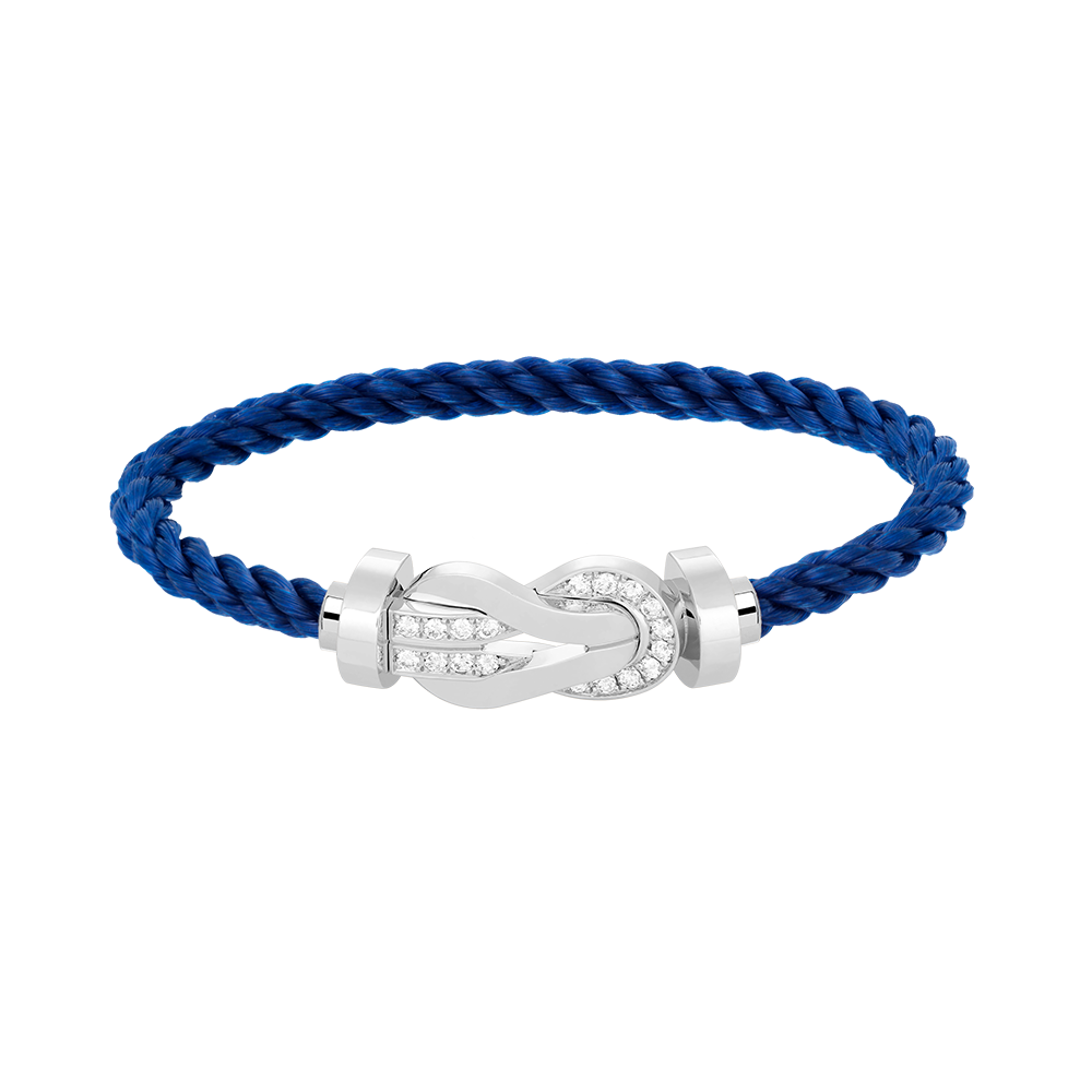 [Novalux]LARGE 8-FIGURE BUCKLE HALF DIAMOND BRACELET - WHITE GOLD