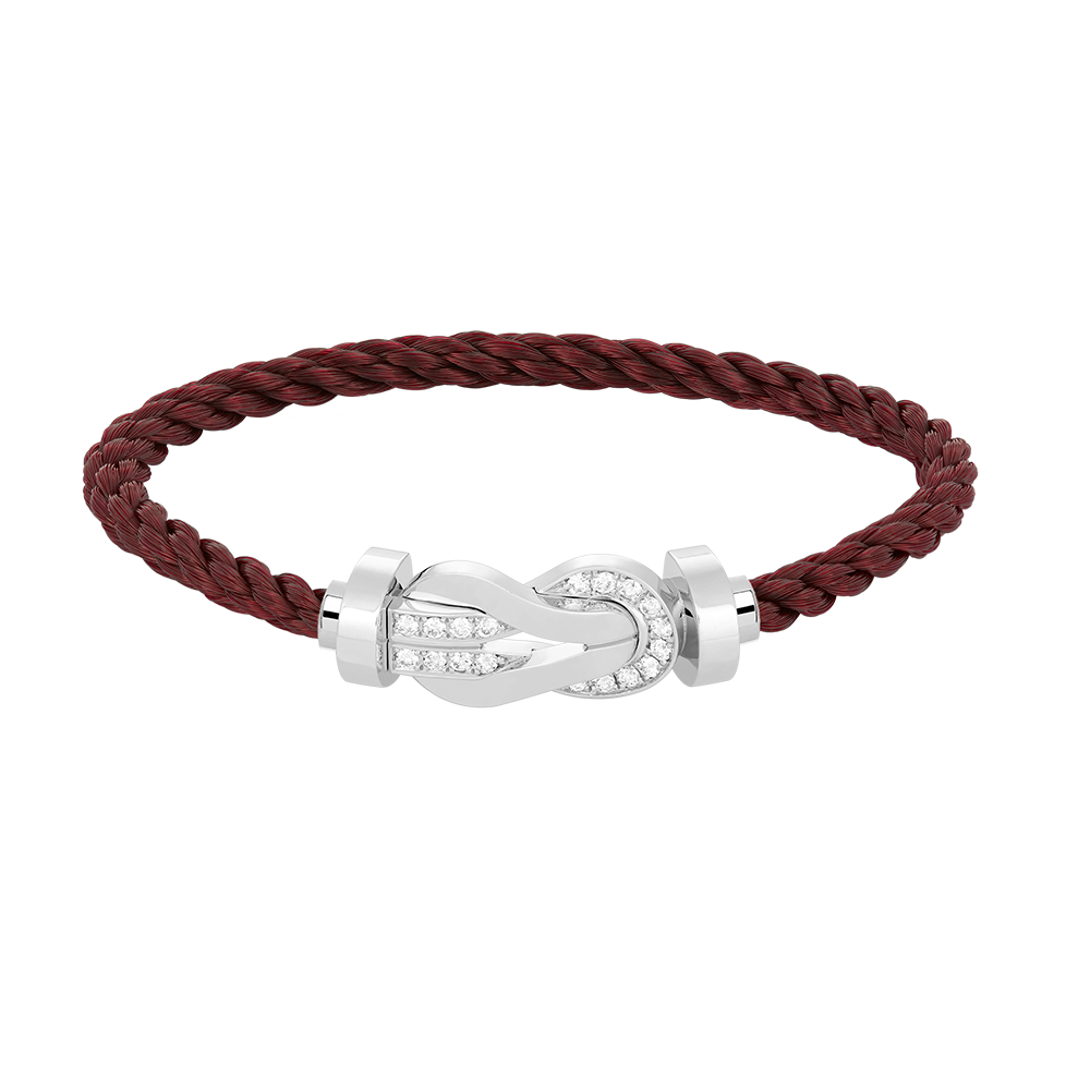 [Novalux]LARGE 8-FIGURE BUCKLE HALF DIAMOND BRACELET - WHITE GOLD