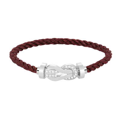 [Novalux]LARGE 8-FIGURE BUCKLE HALF DIAMOND BRACELET - WHITE GOLD