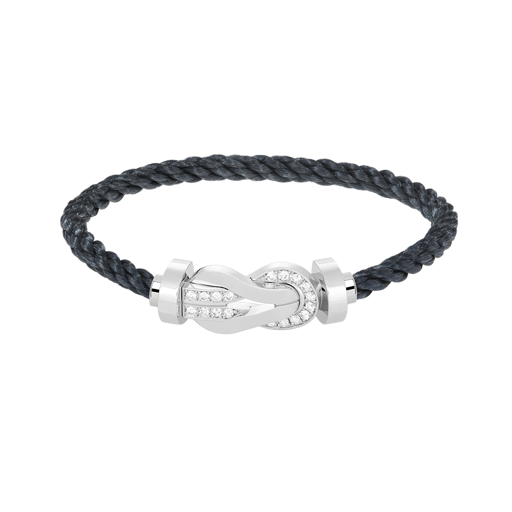 [Novalux]LARGE 8-FIGURE BUCKLE HALF DIAMOND BRACELET - WHITE GOLD