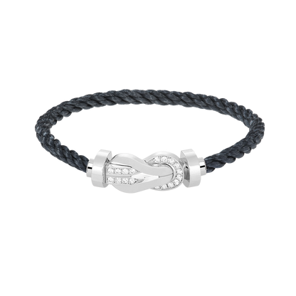 [Novalux]LARGE 8-FIGURE BUCKLE HALF DIAMOND BRACELET - WHITE GOLD