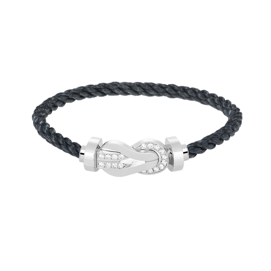 [Novalux]LARGE 8-FIGURE BUCKLE HALF DIAMOND BRACELET - WHITE GOLD
