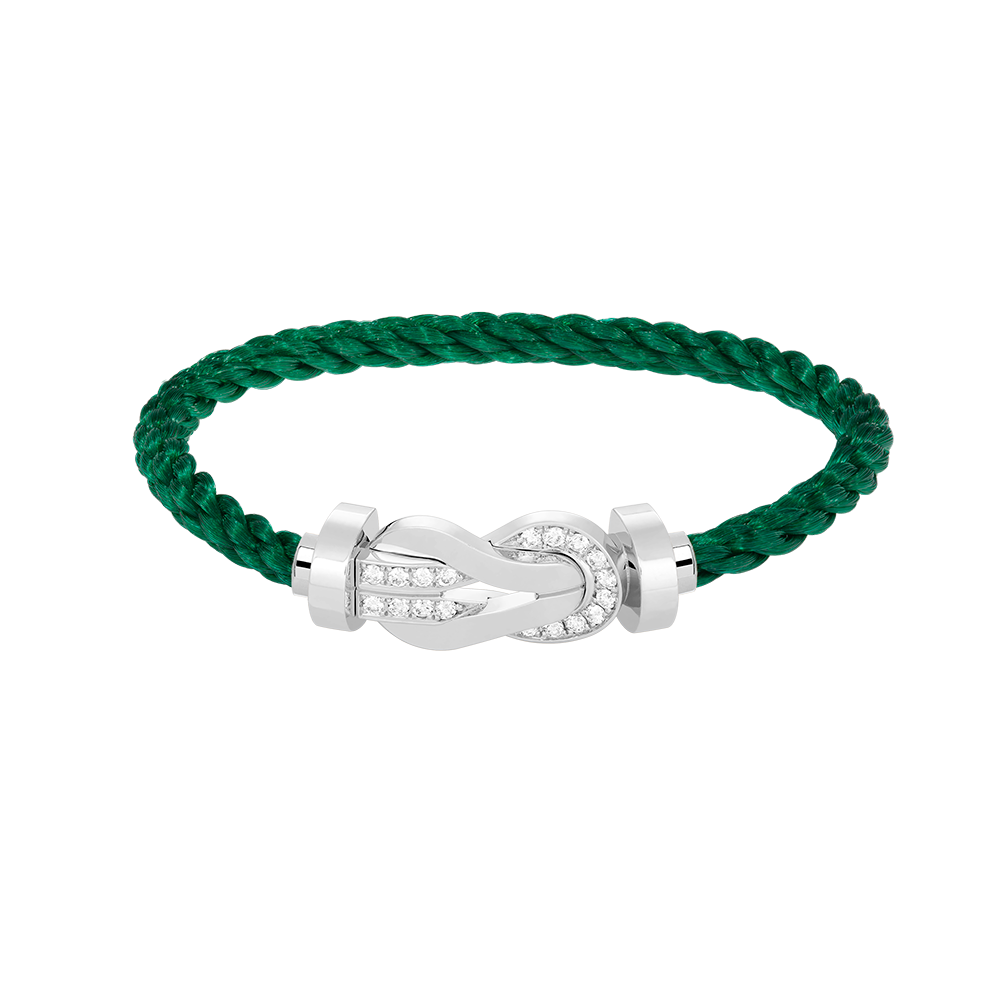 [Novalux]LARGE 8-FIGURE BUCKLE HALF DIAMOND BRACELET - WHITE GOLD