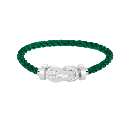[Novalux]LARGE 8-FIGURE BUCKLE HALF DIAMOND BRACELET - WHITE GOLD