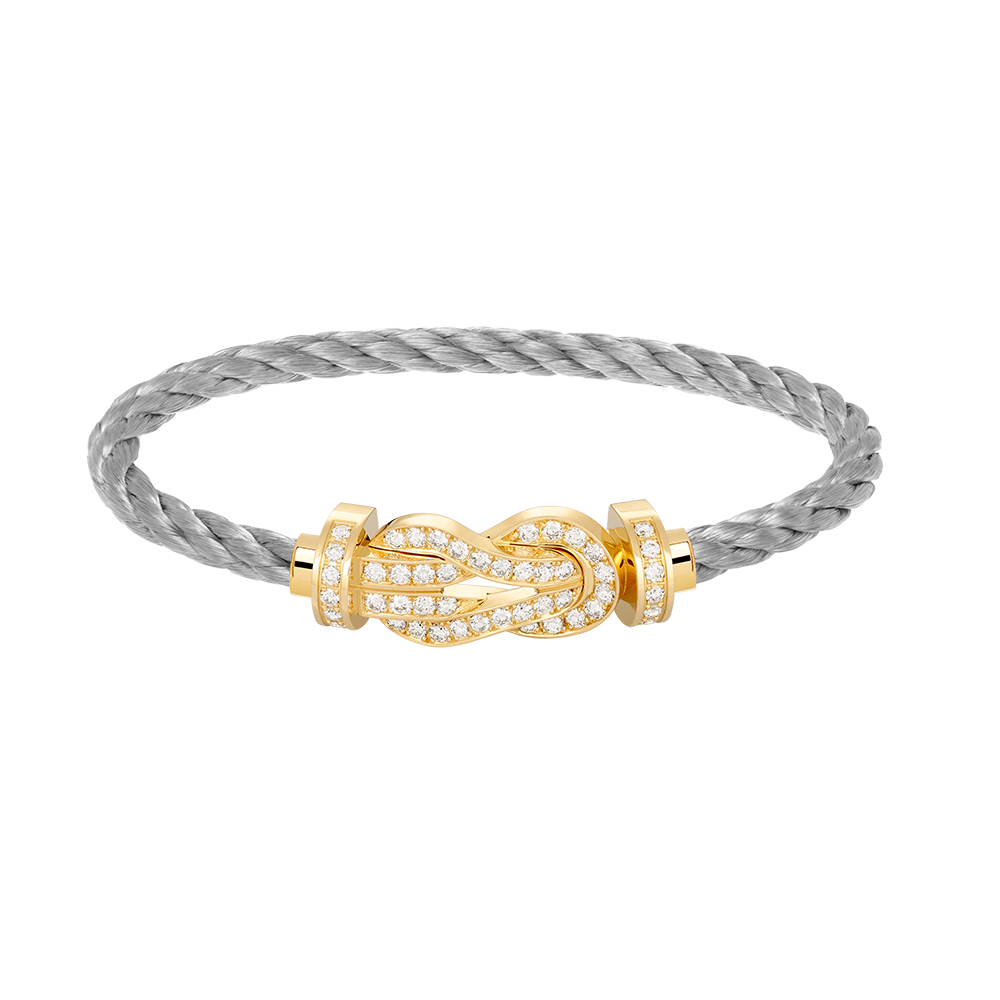 [Novalux]LARGE 8-FIGURE BUCKLE FULL DIAMOND BRACELET - GOLD
