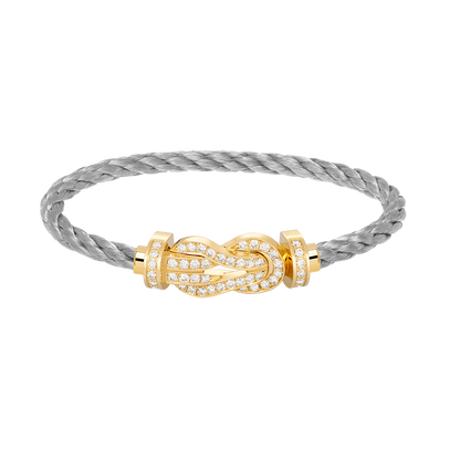 [Novalux]LARGE 8-FIGURE BUCKLE FULL DIAMOND BRACELET - GOLD