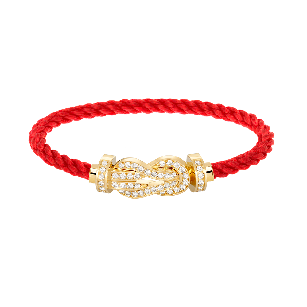 [Novalux]LARGE 8-FIGURE BUCKLE FULL DIAMOND BRACELET - GOLD