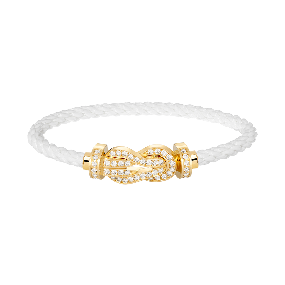 [Novalux]LARGE 8-FIGURE BUCKLE FULL DIAMOND BRACELET - GOLD